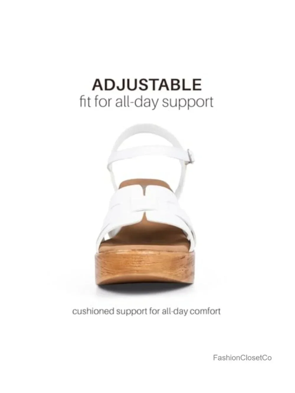 Women's Wedge Sandals with Adjustable Ankle Strap, Cushioned Comfort Insole,